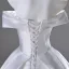 Elegante Weiß Satin Brautkleider / Hochzeitskleider 2025 Ballkleid Off Shoulder Ärmellos Rückenfreies Lange Hochzeit