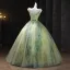 Flower Fairy Sage Green Pearl Appliques Prom Dresses 2025 Ball Gown Spaghetti Straps Sleeveless Backless Floor-Length / Long Formal Dresses
