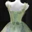 Flower Fairy Sage Green Pearl Appliques Prom Dresses 2025 Ball Gown Spaghetti Straps Sleeveless Backless Floor-Length / Long Formal Dresses