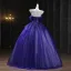 Vintage / Retro Purple Beading Sequins Prom Dresses 2025 Ball Gown Strapless Sleeveless Backless Floor-Length / Long Formal Dresses