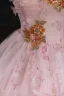 Flower Fairy Blushing Pink Beading Sequins Lace Flower Appliques Prom Dresses 2025 Ball Gown Strapless Sleeveless Backless Floor-Length / Long Formal Dresses