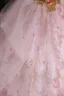 Flower Fairy Blushing Pink Beading Sequins Lace Flower Appliques Prom Dresses 2025 Ball Gown Strapless Sleeveless Backless Floor-Length / Long Formal Dresses