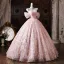 Blumenfee Rosa Applikationen Pailletten Ballkleider 2026 Ballkleid Off Shoulder Kurze Ärmel Rückenfreies Lange Festliche Kleider