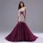 Sexy Purple Appliques Rhinestone Evening Dresses 2026 Trumpet / Mermaid Strapless Bow Sleeveless Backless Sweep Train Evening Party Formal Dresses