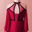 Classique Élégant Rouge Grande Taille 2018 Robe De Soirée Princesse En Dentelle Satin Col Haut Bretelles croisées Appliques Dos Nu Été Manches Longues Soirée Robe De Ceremonie