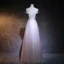 Élégant 2017 Rougissant Rose Robe De Soirée Chiffon Fait main Appliques Princesse Dos Nu Bustier Soirée Robe De Ceremonie
