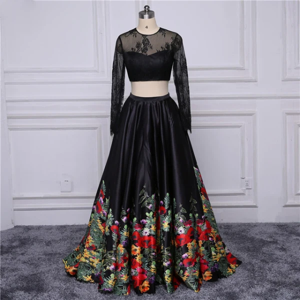 Black Chic Short Prom Dress Unique neckline floral decoration party dress c2581 main image 1