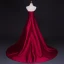 Modest / Simple Burgundy Evening Dresses  2017 A-Line / Princess Zipper Striped Charmeuse Strapless Evening Party Formal Dresses