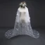 Chic / Beautiful White Wedding Veils 2017 Tulle Appliques Embroidered Wedding