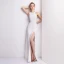 Modest / Simple White Evening Dresses  2018 A-Line / Princess Floor-Length / Long U-Neck Zipper Polyester Evening Party Formal Dresses