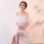 Chic / Beautiful 2017 White Graduation Dresses Strapless Lace Backless Pierced Homecoming Formal Dresses