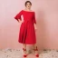 Modest / Simple Red Plus Size Evening Dresses  2018 A-Line / Princess 3/4 Sleeve Zipper Up Zipper Charmeuse Strapless Spring Evening Party Formal Dresses