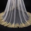 Unique Champagne Mariage Tulle En Dentelle Appliques Voile De Mariée 2018