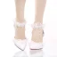 Chic / Beautiful 2017 9 cm White Casual PU Appliques High Heels Stiletto Heels Pumps 9 cm Wedding Shoes
