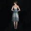 Modern / Fashion Sexy Pool Blue Graduation Dresses 2018 A-Line / Princess Tulle Lace-up Backless Short Strapless Homecoming Formal Dresses