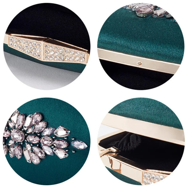 Modern / Fashion Green Clutch Bags Beading Crystal Cocktail Party Evening Party Accessories 2019
