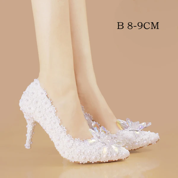 Fine Hvit 2019 Bryllup Appliques Beading Perle Engagement Brudesko