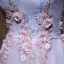 Élégant 2017 Rougissant Rose Robe De Soirée Chiffon Fait main Appliques Princesse Dos Nu Bustier Soirée Robe De Ceremonie