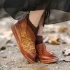 Hermoso 2017 Negro Marrón Casual Exterior / Jardín Cuero Caer Primavera Invierno Apliques Flat Botas Zapatos De Mujer