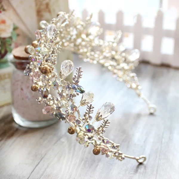 Chic / Beautiful Silver Bridal Jewelry 2017 Metal Handmade Beading Pearl Rhinestone Wedding Prom Headpieces Accessories