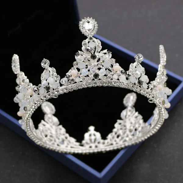 Chic / Beautiful Silver Bridal Jewelry 2017 Beading Crystal Rhinestone Metal Headpieces Cocktail Party Prom Accessories