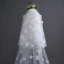 Chic / Beautiful White Wedding Veils 2017 Tulle Appliques Embroidered Wedding