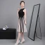 Classic Elegant Black Graduation Dresses 2017 A-Line / Princess U-Neck Tulle Buttons Striped Homecoming Formal Dresses