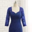 Vintage / Originale Bleu Roi Robe De Mère De Mariée 2019 Dentelle Chiffon V-Cou Appliques Perlage Brodé Faux Diamant Train De Balayage Église Trompette / Sirène Robe Pour Mariage