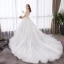 Chic / Belle Blanche Robe Boule Grande Taille Robe De Mariée 2019 Dentelle Tulle Appliques Dos Nu Faux Diamant Bustier Chapel Train Mariage