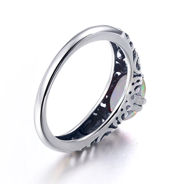 Classique Élégant Argenté Fleur Anneaux 2019 Cristal Lune Plaqué argent Église Accessorize Bague