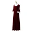 Vintage / Retro Medieval Navy Blue Evening Dresses  2021 A-Line / Princess Square Neckline 3/4 Sleeve Lace Floor-Length / Long Lace Satin Tulle Evening Party Formal Dresses