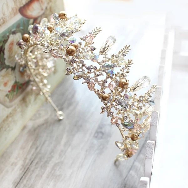 Chic / Beautiful Silver Bridal Jewelry 2017 Metal Handmade Beading Pearl Rhinestone Wedding Prom Headpieces Accessories