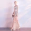 Scintillantes Champagne Robe De Soirée 2017 Trompette / Sirène Perlage Glitter Perle Paillettes Soirée Robe De Ceremonie