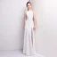Modest / Simple White Evening Dresses  2018 A-Line / Princess Floor-Length / Long U-Neck Zipper Polyester Evening Party Formal Dresses
