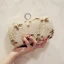 Chic / Beautiful 2017 Rhinestone Gold Silver PU Beach Outdoor / Garden Leaf Embroidered Clutch Bags