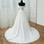 Simple Blanche Mariage 2017 Princesse Bustier Bretelles croisées Rayé Dos Nu Lanières Tribunal Train Robe De Mariée