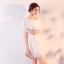 Chic / Beautiful 2017 White Graduation Dresses Strapless Lace Backless Pierced Homecoming Formal Dresses
