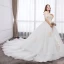 Chic / Belle Blanche Robe Boule Grande Taille Robe De Mariée 2019 Dentelle Tulle Appliques Dos Nu Faux Diamant Bustier Chapel Train Mariage
