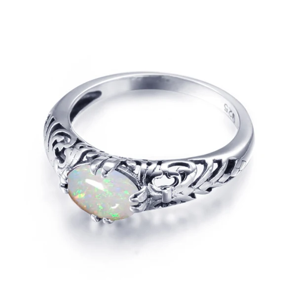 Classique Élégant Argenté Fleur Anneaux 2019 Cristal Lune Plaqué argent Église Accessorize Bague