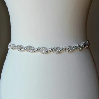 Chic Beautiful White Sash 2020 Metal Satin Beading Rhinestone Bridal Wedding Prom Accessories