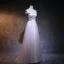 Élégant 2017 Rougissant Rose Robe De Soirée Chiffon Fait main Appliques Princesse Dos Nu Bustier Soirée Robe De Ceremonie