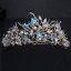 Chic / Beautiful Ocean Blue Bridal Jewelry 2017 Metal Beading Crystal Rhinestone Headpieces Wedding Prom Accessories