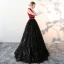 Chic / Beautiful Black Prom Dresses 2018 A-Line / Princess Tulle High Neck Appliques Beading Printing Prom Formal Dresses