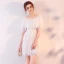 Chic / Beautiful 2017 White Graduation Dresses Strapless Lace Backless Pierced Homecoming Formal Dresses