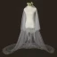 Chic / Beautiful Ivory Tulle Lace Cathedral Train Appliques Wedding Veils 2018