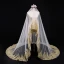 Unique Champagne Mariage Tulle En Dentelle Appliques Voile De Mariée 2018