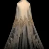 Sparkly Bling Bling Gold Chapel Train Wedding Veils Glitter Sequins Chiffon Sequined Dancing Wedding Accessories 2019