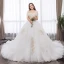 Chic / Belle Blanche Robe Boule Grande Taille Robe De Mariée 2019 Dentelle Tulle Appliques Dos Nu Faux Diamant Bustier Chapel Train Mariage