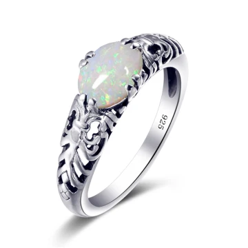 Classique Élégant Argenté Fleur Anneaux 2019 Cristal Lune Plaqué Argent Église Accessorize Bague