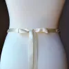 Chic / Beautiful White Sash 2020 Metal Satin Beading Rhinestone Bridal Wedding Prom Accessories